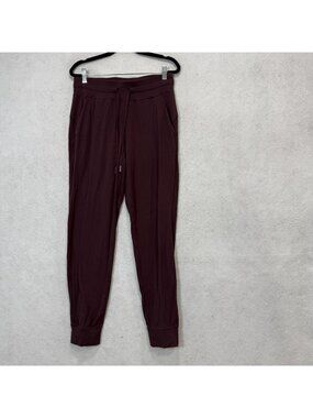 Lululemon Jogger Pants Womens 8 Red Lightweight Tapered Pockets Yoga Athletic